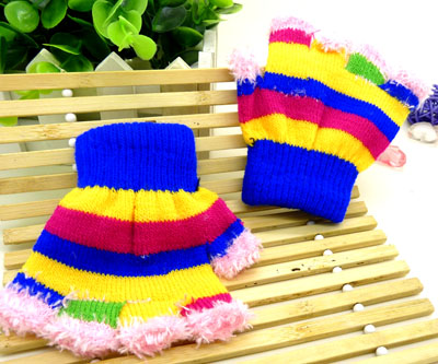 儿童五指卡通手套五彩个性手套