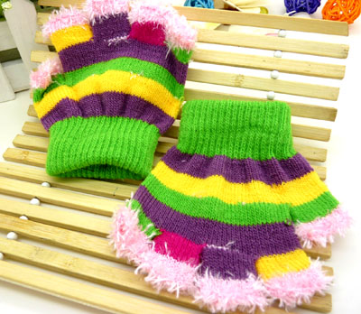 儿童五指卡通手套五彩个性手套