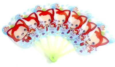 卡通分体带扣折叠扇	