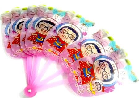 卡通分体带扣折叠扇	