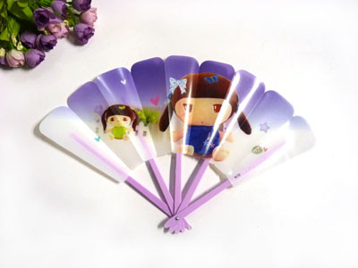 夏季可爱清凉儿童五折扇 塑料卡通扇子批发 折叠学生扇-----3号