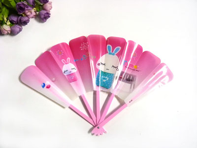 夏季可爱清凉儿童五折扇 塑料卡通扇子批发 折叠学生扇-----3号