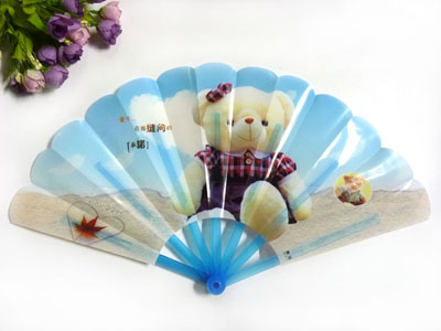 夏季可爱清凉儿童七折扇 塑料卡通扇子批发 折叠学生扇-----3号