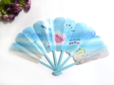 夏季可爱清凉儿童六折扇 塑料卡通扇子批发 折叠学生扇-----5号