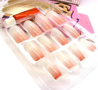 法式简约假指甲贴片精装裸色渐变甲片-N019	