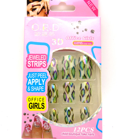 韩时尚假指甲片 精装烫金花甲片-N0926