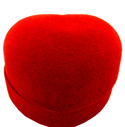 小首饰礼品盒 桃心红色大绒首饰盒 饰品盒	