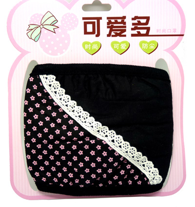 简约时尚纯棉圆点花边韩版口罩90号	