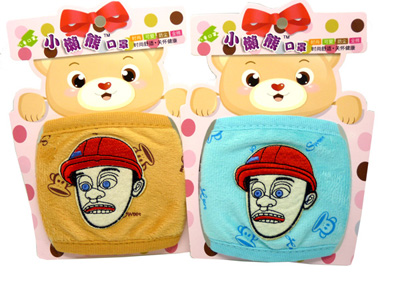 卡通光头强宝宝口罩 小孩口罩 休闲舒适防尘防风秋冬季口罩35号