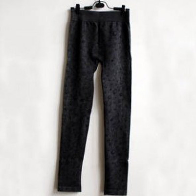 个性百搭波纹图案超显瘦打底保暖裤	