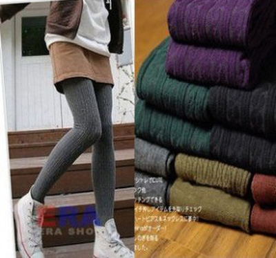 超弹美腿显瘦麻花连裤袜-深灰 秋冬必备