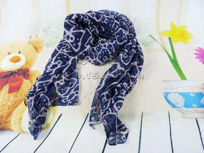 条纹蕾丝小清新文艺色 百搭时尚女披肩围巾 -青花围巾披肩丝巾