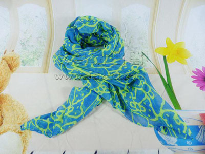 条纹蕾丝小清新文艺色 百搭时尚女披肩围巾 -青花围巾披肩丝巾