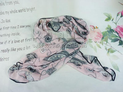 女士保暖围巾 空调披肩 长沙滩巾丝巾 -蕾丝印花披肩