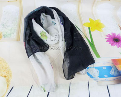 雪纺丝巾女 长款高档蕾丝大披肩 -女秋冬保暖丝巾