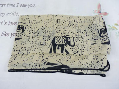 花儿与少年许晴同款黑白大象棉围巾两用 -女长款加宽披肩春秋	