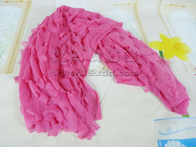 女春秋季纯色欧根纱丝巾 女式长款冬保暖围巾 -镂空蕾丝围巾披肩