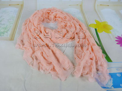 女春秋季纯色欧根纱丝巾 女式长款冬保暖围巾 -镂空蕾丝围巾披肩