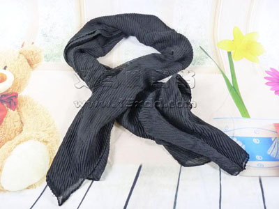 秋冬保暖长女纯色棉麻百搭褶皱围巾 丝巾两用披肩 -时尚百搭围巾 