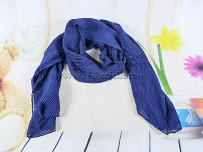 秋冬保暖长女纯色棉麻百搭褶皱围巾 丝巾两用披肩 -时尚百搭围巾