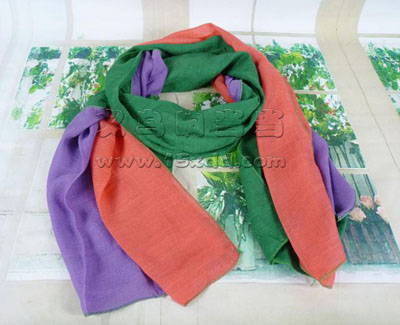 新款女士秋冬长款丝巾 围巾披肩两用超长 -女士保暖棉麻七彩	