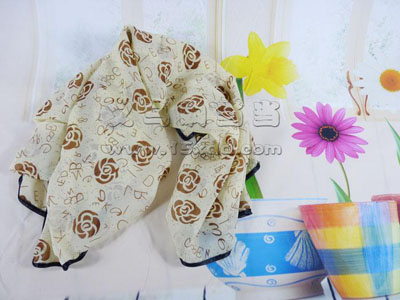  时尚玫瑰印花女式装饰围巾 休闲丝巾女 -玫瑰字母秋冬围巾