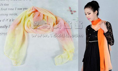 春秋纯色长款 -百搭渐变色围脖纱巾