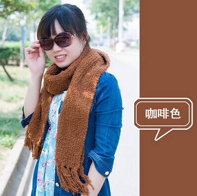 秋冬款时尚百搭毛绒围巾/流苏围巾--混色