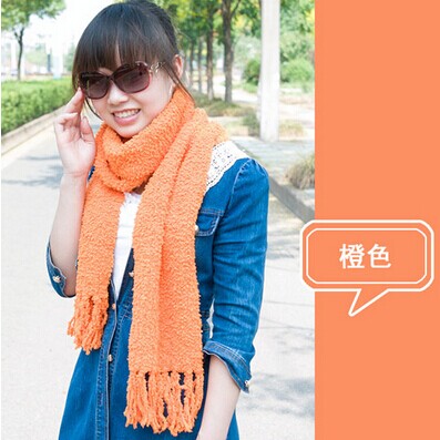 秋冬款时尚百搭毛绒围巾/流苏围巾--混色	
