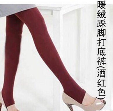 蓝荆花秋冬款修身美体暖绒踩脚打底裤/保暖裤