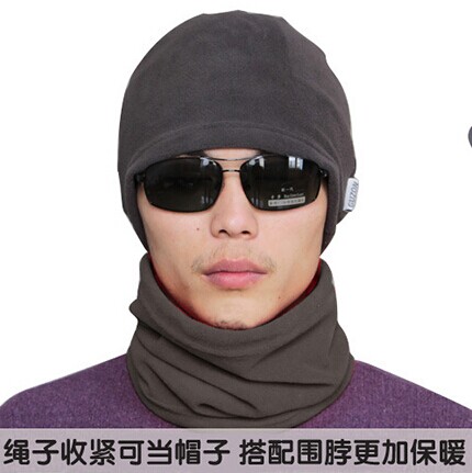 韩版潮发帽多功能加厚两用围脖 帽子--双层	