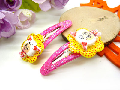 卡通鸭嘴夹边夹发卡边夹-长通金粉对夹-16号