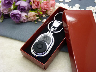 男士钥匙扣高档汽车钥匙扣 钥匙链创意礼品-车标钥匙钢扣（带灯）（礼盒）