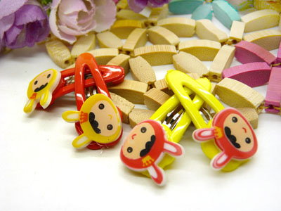 儿童发饰宝宝卡通鸭嘴夹边夹发卡边夹-长通小爪4支装-10号	