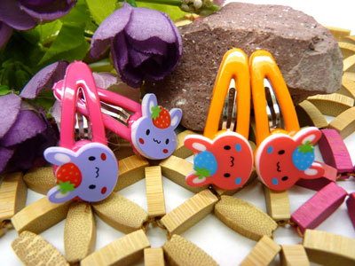 儿童发饰宝宝卡通鸭嘴夹边夹发卡边夹-长通小爪4支装-10号	