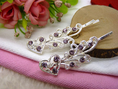 水钻边夹 闪水晶对夹 成人刘海发饰 对夹头饰头花-6号