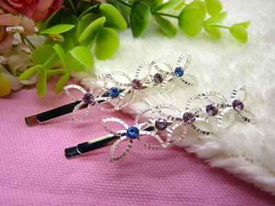 韩国头饰发饰流行美丽繁花春水发夹对夹边夹刘海夹-4号	