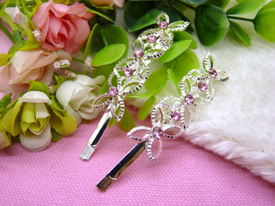 韩国头饰发饰流行美丽繁花春水发夹对夹边夹刘海夹-4号	