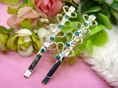 韩国头饰发饰流行美丽繁花春水发夹对夹边夹刘海夹-4号	