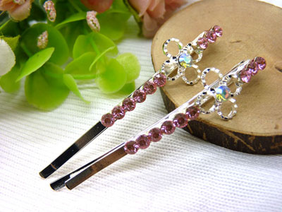 韩国头饰发饰流行美丽繁花春水发夹对夹边夹刘海夹-3号	