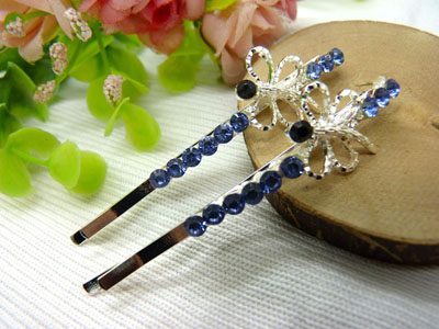 韩国头饰发饰流行美丽繁花春水发夹对夹边夹刘海夹-3号	