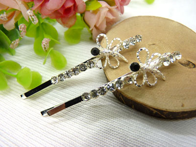 韩国头饰发饰流行美丽繁花春水发夹对夹边夹刘海夹-3号