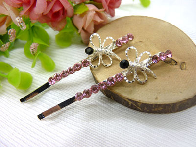 韩国头饰发饰流行美丽繁花春水发夹对夹边夹刘海夹-3号