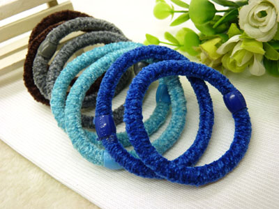 人气百搭款百搭高弹力糖果色绒绒发圈/发绳/头绳 盘发绳-粗毛线圈-35号