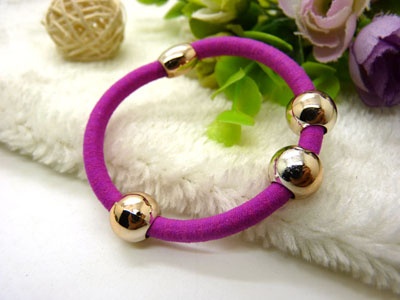 进口正品发饰头饰品 一圈金色珠子的亮丝小发圈 皮筋-4-15号	