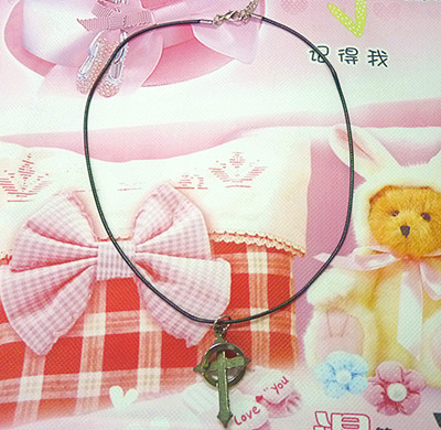 黑蜡皮绳钢扣个性时尚/项链	