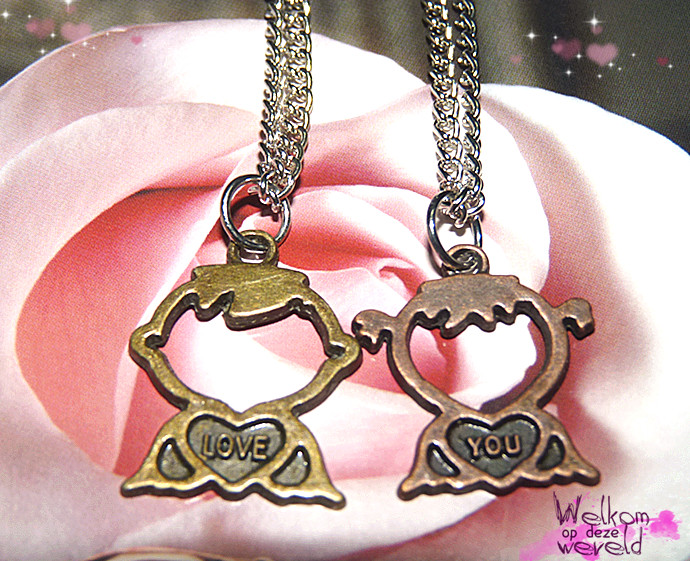 保色/合金/个性/情侣项链	