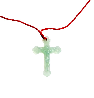辟邪驱魔 翡翠十字架玉挂件 缅甸玉十字架玉吊坠	