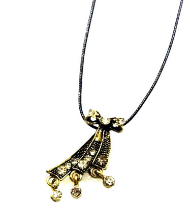 欧美风复古钩花镂空古铜色项链	