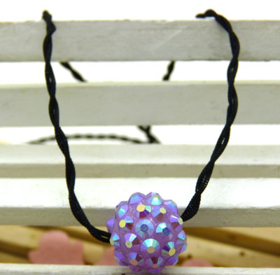 时尚圆球毛衣链 韩国项链 球型项链镶亮片 